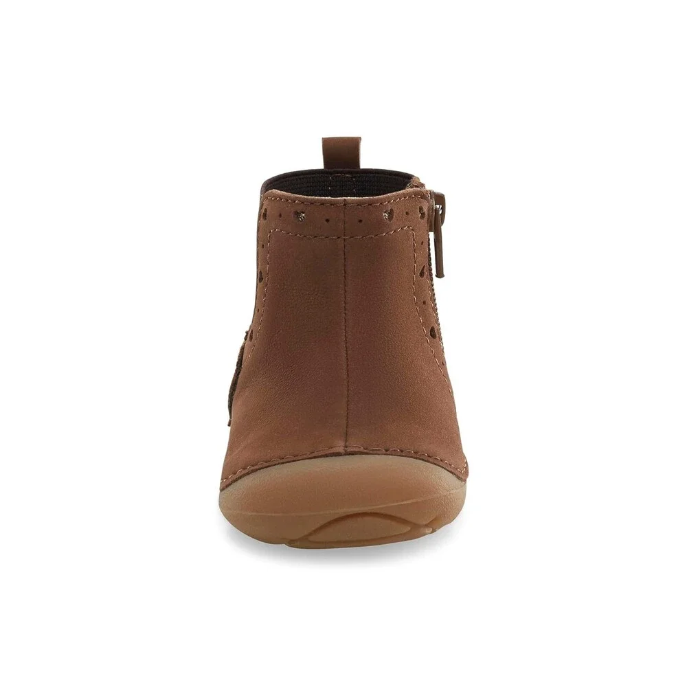 Stride Rite SM Agnes 2.0 BG035701 Toddler 3 W Brown Leather Ankle Boots HTAT1714